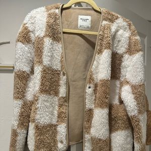 Abercrombie and Fitch, barely worn size small checkered fleece jacket